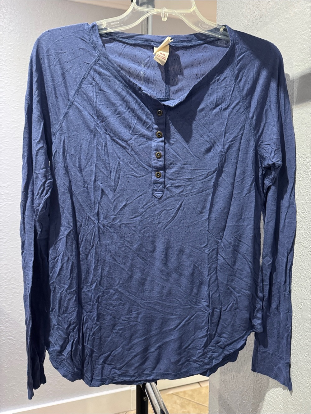 Mossimo Supply Co. Women's Long-Sleeve Henley in Blue